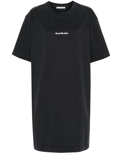 Acne Studios Logo-print T-shirt Dress - Black