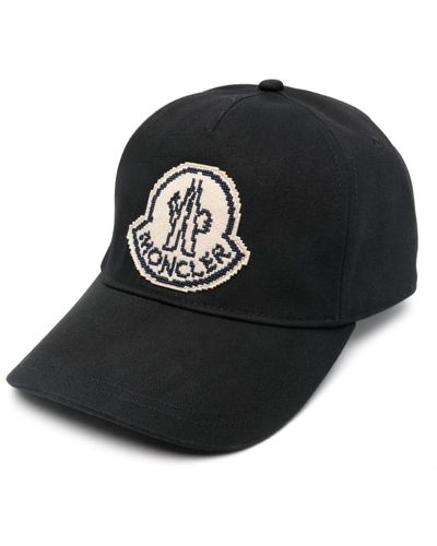 Moncler Logo-appliqué Cotton Cap - Black