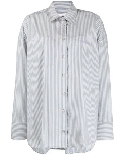 Remain Striped Organic Cotton Shirt - Blue