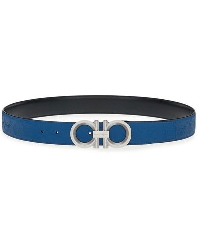 Ferragamo Buckled Adjustable Belt - Blue