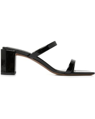 BY FAR Tanya Patent Leather Sandals - Black