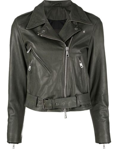Giorgio Brato Cropped Leather Jacket - Green