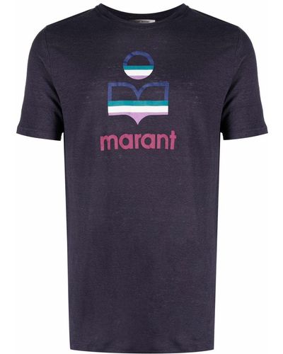 Isabel Marant T-shirt Met Logoprint - Blauw