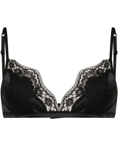 Dolce & Gabbana Lace-Panel Bralette - Black