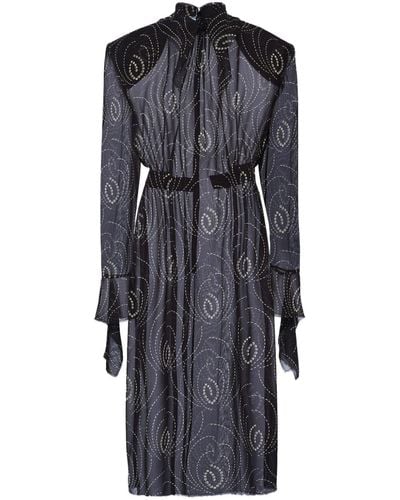 Prada Robe imprimée à manches longues - Noir