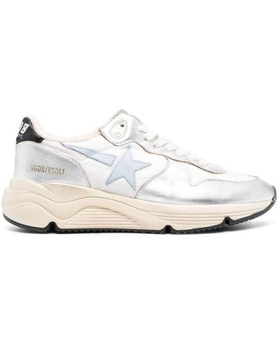 Golden Goose Running Sole Metallic Sneakers - White