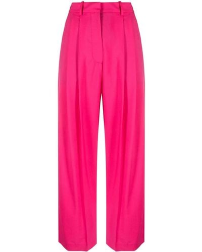 Alysi Pleat-detail Straight-leg Trousers - Pink
