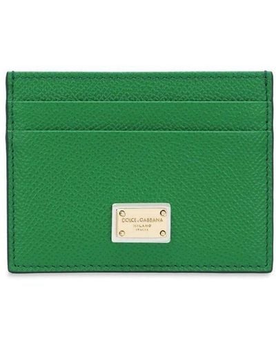 Dolce & Gabbana Porte-cartes en cuir à logo - Vert