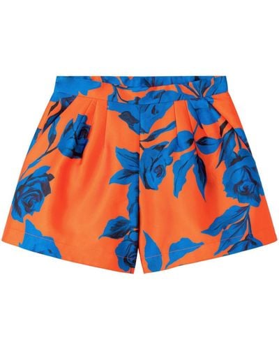AZ FACTORY Tiger Lily Cotton Shorts - Blue