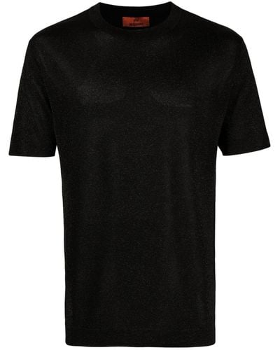 Missoni Metallic Knitted T-shirt - Black