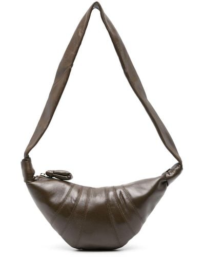 Lemaire Small Croissant Leather Shoulder Bag - Metallic