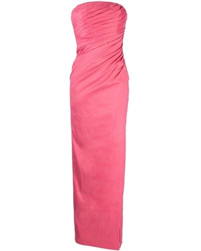 Rachel Gilbert Mira Pleated Strapless Gown - Pink