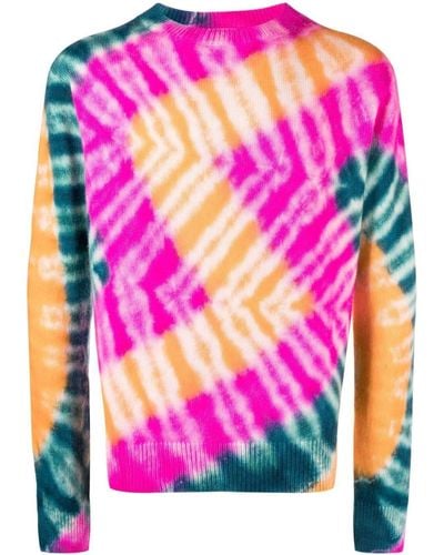The Elder Statesman Tie Dye-pattern Cashmere Sweater - Pink