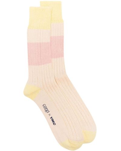 YMC X Corgi Ribbed-knit Socks - Natural