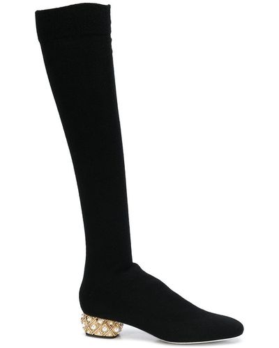 Rene Caovilla Ladyperla Knee-high Boots - Black