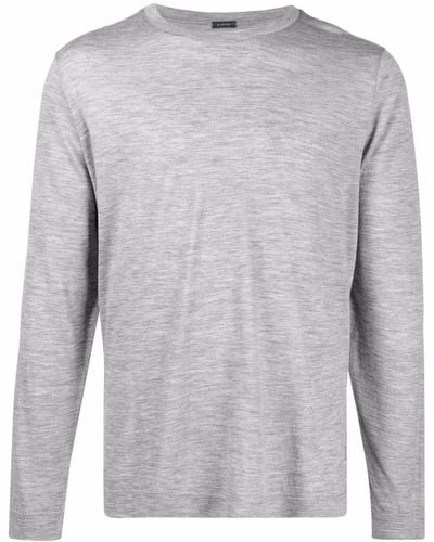 Zanone Meliertes Jersey-T-Shirt - Grau