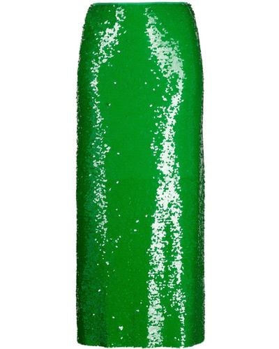 Tory Burch Paillettenrock mit hohem Bund - Grün