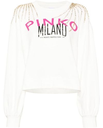 Pinko ビジュートリム スウェットシャツ - ホワイト