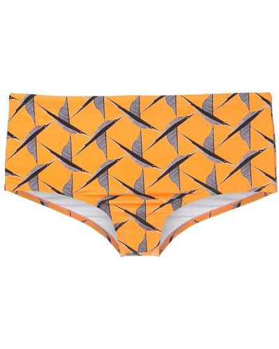 Lygia & Nanny Bird-print Swimming Trunks - Orange