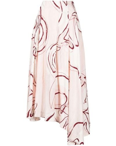Aje. Jeanne Abstract-print Midi Skirt - Pink