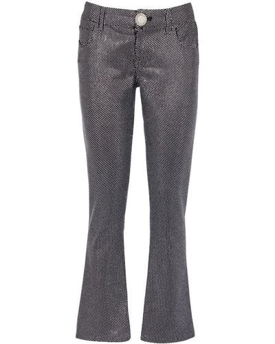 Balmain Rhinestone-embellished Bootcut Jeans - Grey