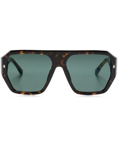 DSquared² Logo-lettering Oversize-frame Sunglasses - Green