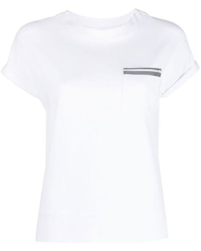 Eleventy T-shirt en coton à encolure ronde - Blanc