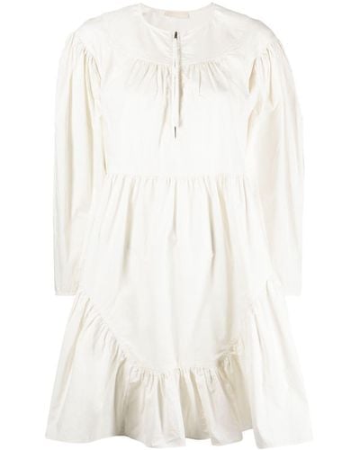 Ulla Johnson Paneled Short Poplin Dress - White