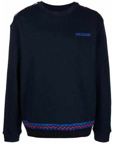 Missoni Sweater Met Zigzag Detail - Blauw