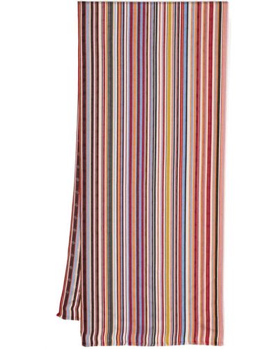 Paul Smith Rectangle Striped Scarf - Red