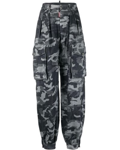DSquared² Camouflage-print Cargo Trousers - Zwart