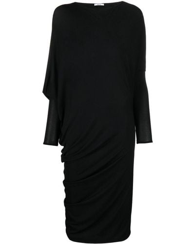 Wolford Draped Crepe Midi Dress - Black