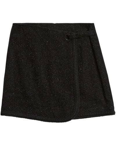 Jason Wu Wrap Tweed Miniskirt - Black