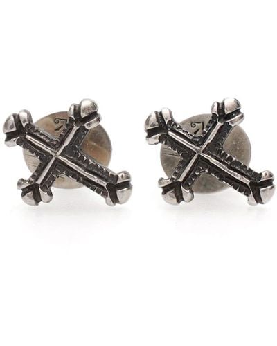 Werkstatt:münchen Cross-pendant Stud Earrings - Metallic