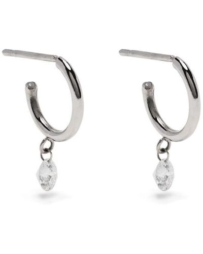 The Alkemistry 18kt White Gold Diamond Hoop Earrings - Multicolour