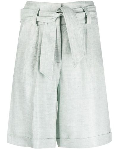 Peserico Belted-waist Knee-length Shorts - Blue