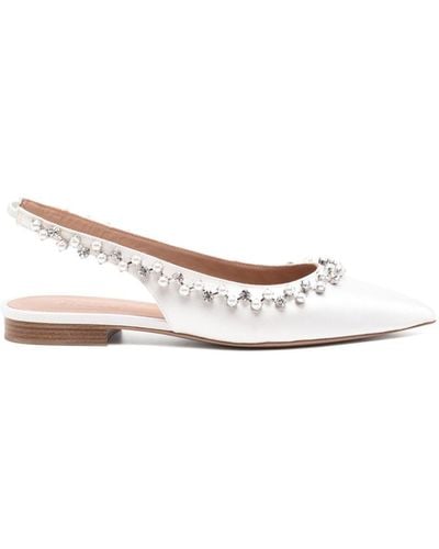 Malone Souliers Giselle Leather Ballerina Shoes - White