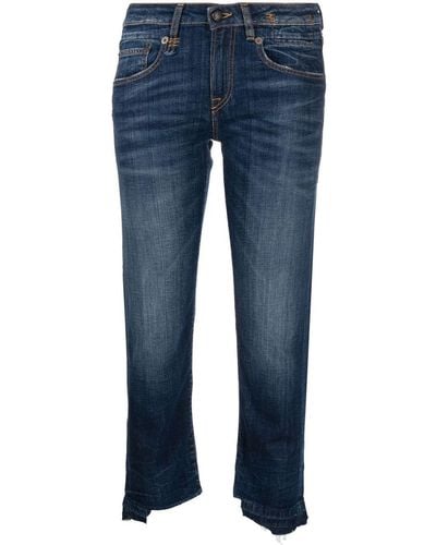 R13 Cropped-Jeans mit hohem Bund - Blau