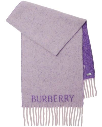 Burberry Ekd Alpaca Wool Scarf - Purple