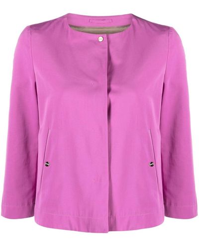 Herno Collarless Cropped-sleeve Jacket - Pink