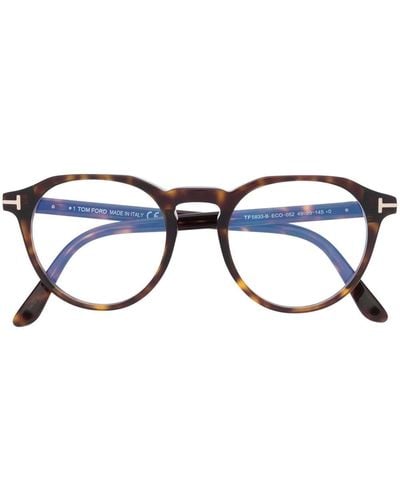 Tom Ford ラウンド眼鏡フレーム - ブルー