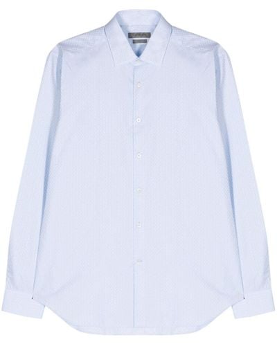Corneliani Jacquard cotton shirt - Bianco