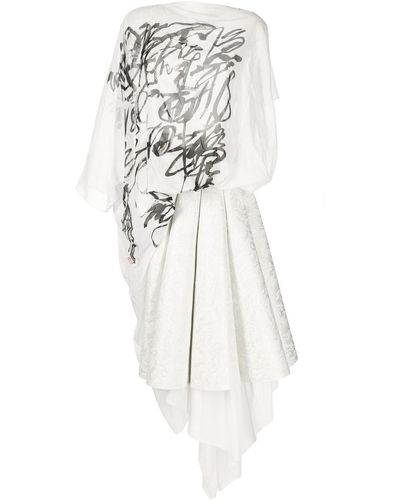 Junya Watanabe ドレープ ドレス - ホワイト
