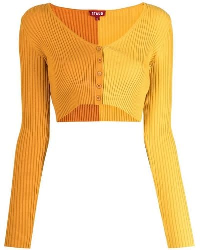 STAUD Jersey de dos tonos con paneles - Amarillo