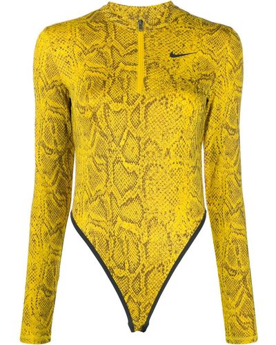 Nike Snake-effect Print Bodysuit - Yellow