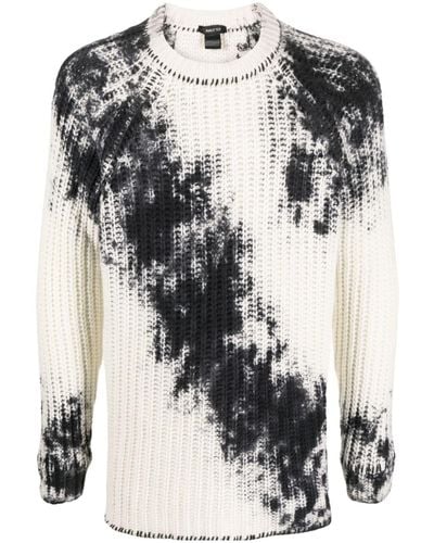 Avant Toi Tie-dye Pattern Chunky-knit Sweater - Natural