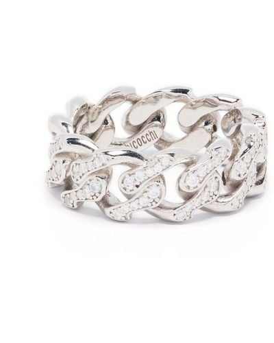 Emanuele Bicocchi Cubic Zirconia Chain Ring - White