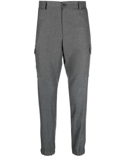 Karl Lagerfeld Logo-patch Mélange Tapered Pants - Gray