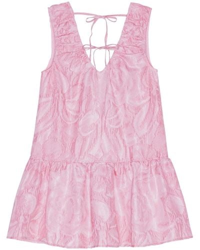 Ganni Patterned Sleeveless Dress - Pink