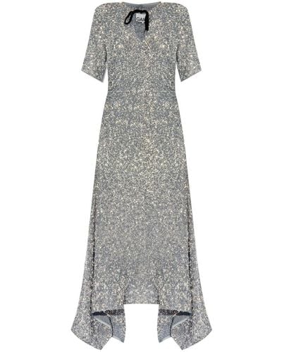 Ganni Sequin-embellished Maxi Dress - Grey
